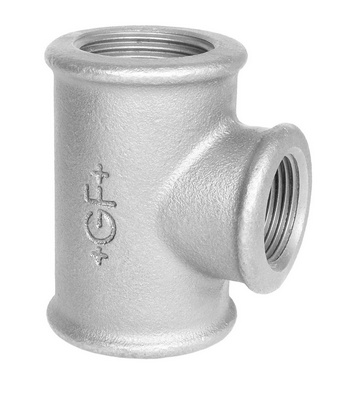 Threaded Fitting Tee Reducer Galvanized Cast Iron 3 4 X 3 4 X 1 2 F Max Pressure 25 Bar