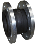 Rubber expansion joint - NBR - DN125 - GN10/16 - PN16 - Length within flanges: 130mm - +100°C